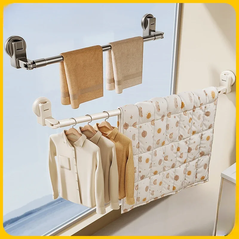Suction Cup Clothes Dryer, Extendable, No-Drill, Window Mount, Space Saver, Balcony Dryer, Quick & Easy Setup