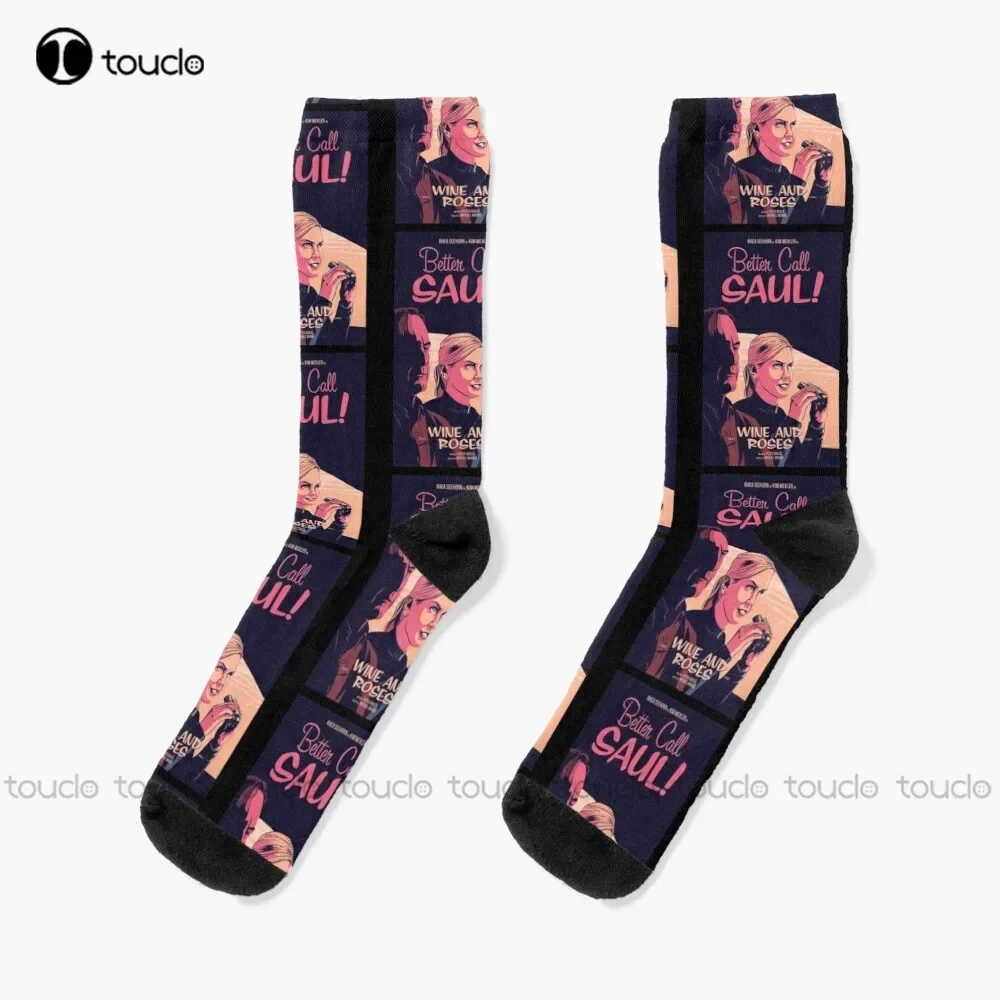 Better Call Saul Wine And Roses Socks Meias femininas 360 °   Impressão digital Natal Ano Novo Presente Criativo Meias Engraçadas Halloween Novo