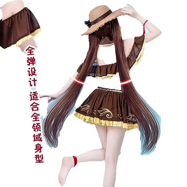 

Hu Tao Cosplay 2025 Cosplay Anime Women Casual Summer Beach New Game Genshin Impact Swimsuit Lovely Swimwear Skirtpant edhuh3