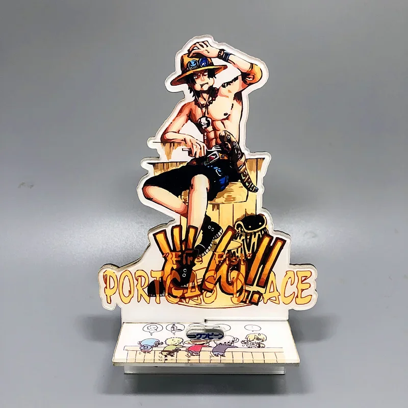 Anime uma peça suportes de telefone criatividade luffy zoro acrílico sinais de pé ornamento nami figura telefone tv stands acessórios