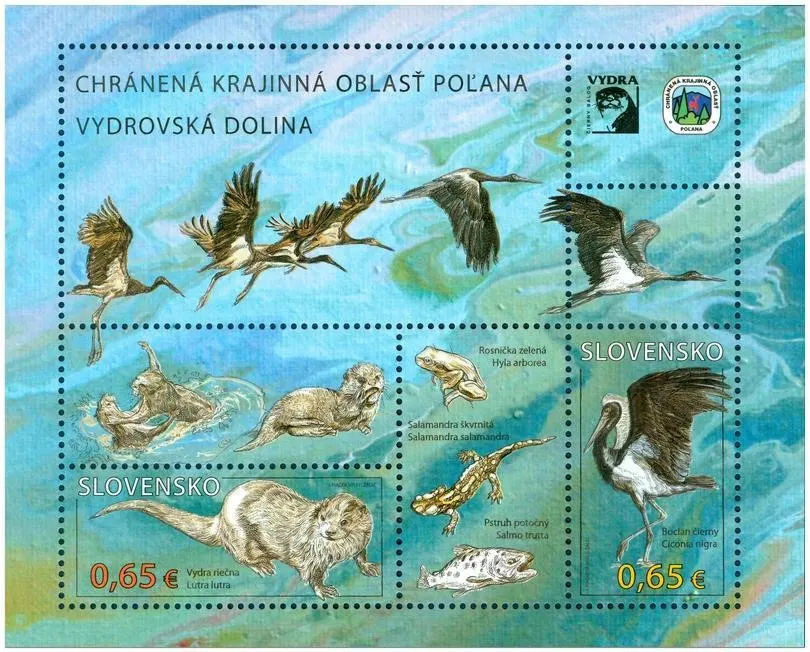 

Slovak Post Year2015 Nature Reserve Animal Otter Stork 1 Sheet 2 New Stamps Collectible Postage Stamps Material For Scrapbooking