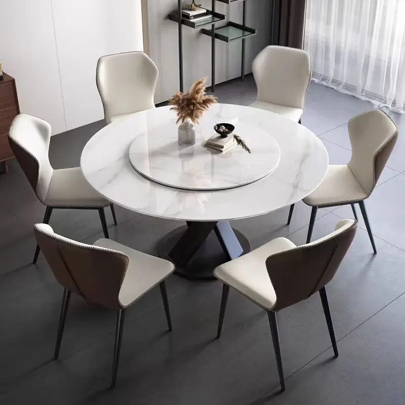 Nordic Folding Dining Table Light Luxury Unfoldsnle Extendable Dining Table Restaurant Round Mesas De Jantar Home Furniture