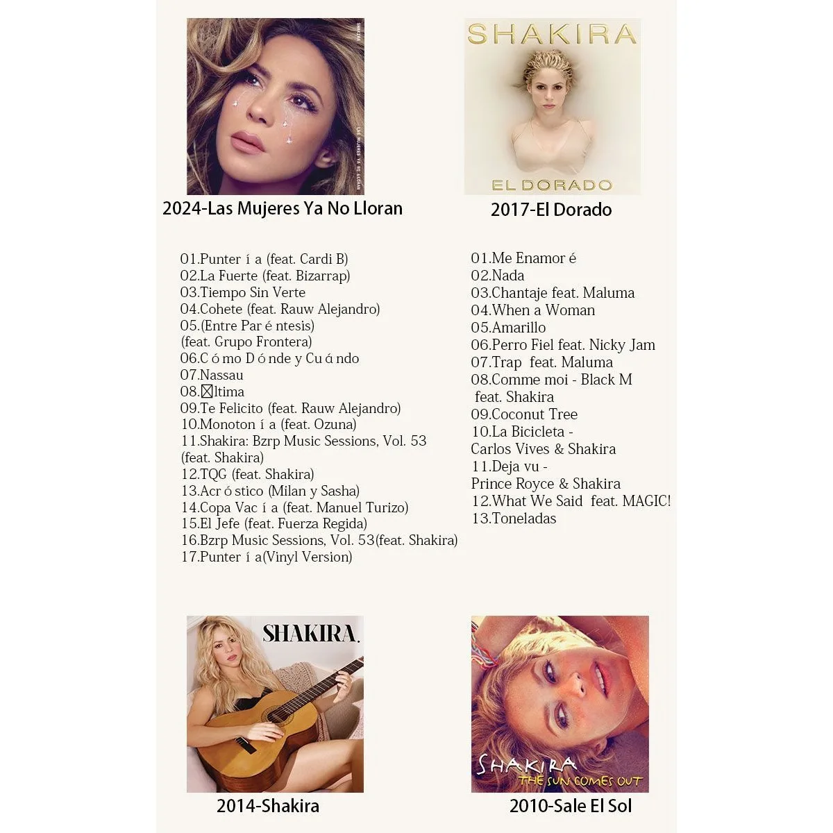 Shakira 8CD Music Album Collection, CD Only No Cover, Lossless Sound Quality, Colored Disc, Latin Pop Rock Music CD - view 5