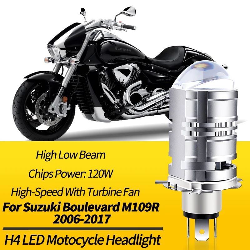 1PC LED Headlight Bulb H4 9003 HB2 Canbus For Suzuki Boulevard M109R 2006 2007-2017 High Low Beam Motocycle Retrofit Accessory