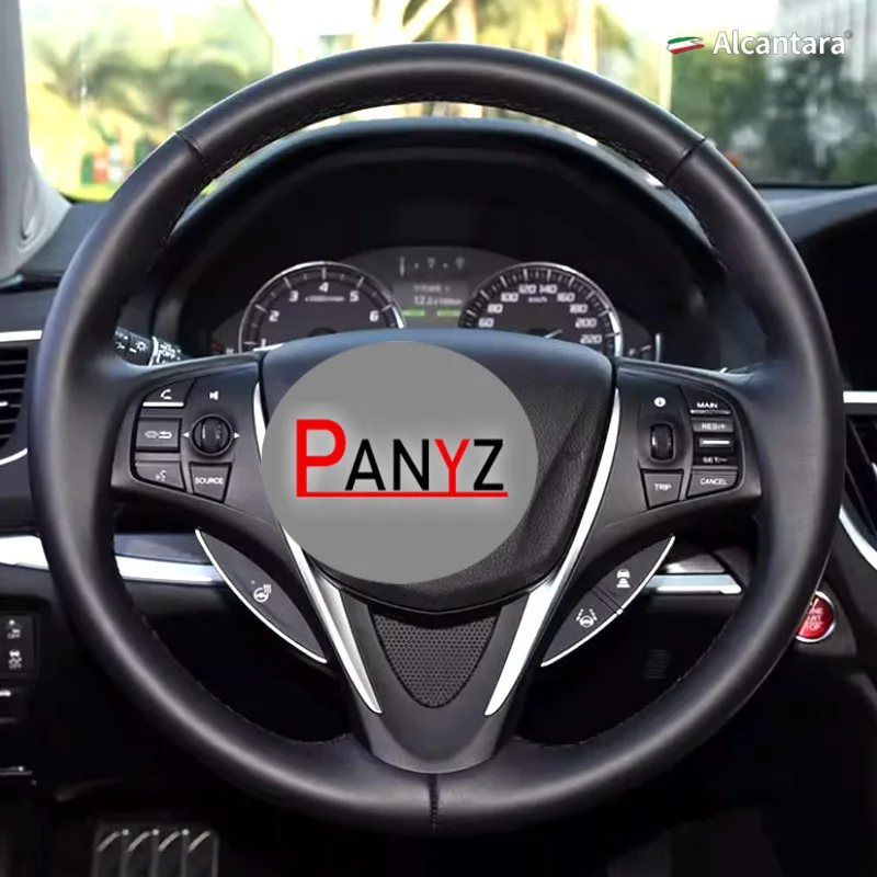 Hand Stitched Black Perforated Suede Leather Car Steering Wheel Cover for Acura Tlx  Tlx-l 2016 2017 2018 2019 2020