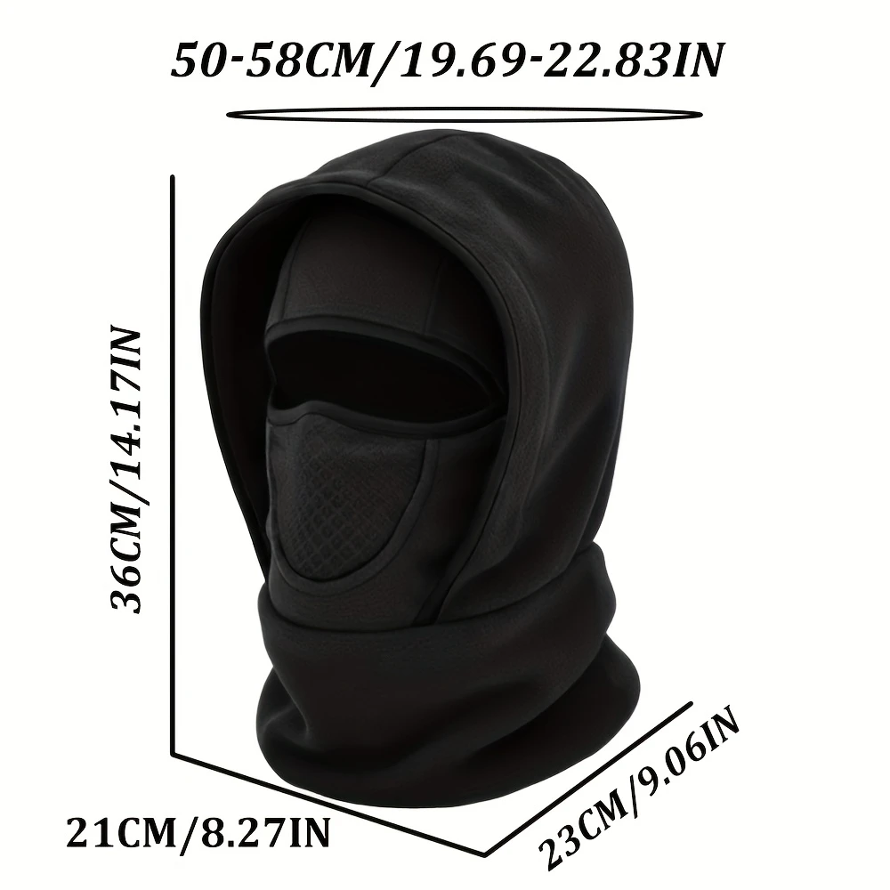 Autumn and Winter Hat Warm Balaclava Ear Protection Cold Hat Multi-layer Wool Thick Pullover Hat, Integrated Mask