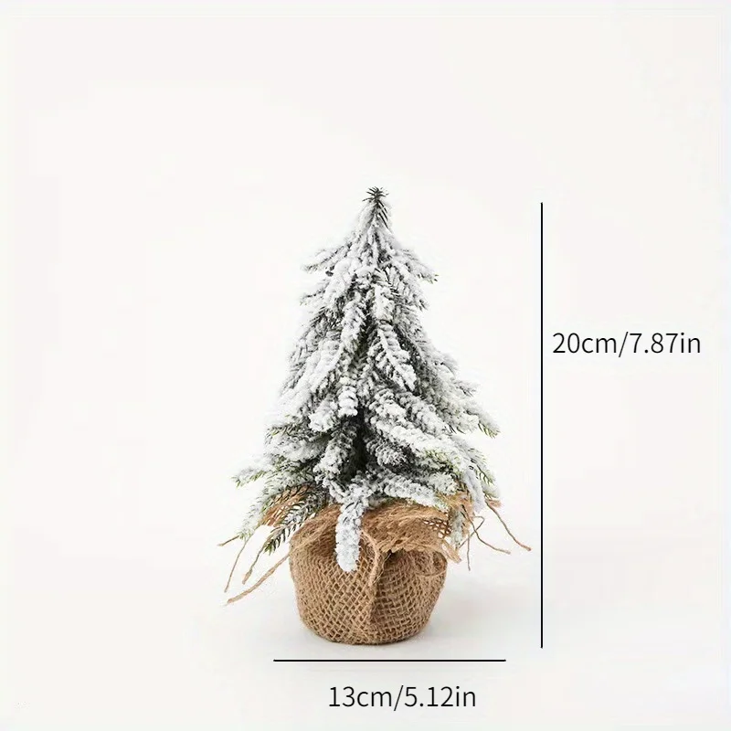 1 Piece Mini Falling Snow Christmas Tree PE Flocked Christmas Tree Tabletop Decorator Scene Arrangement Decorations