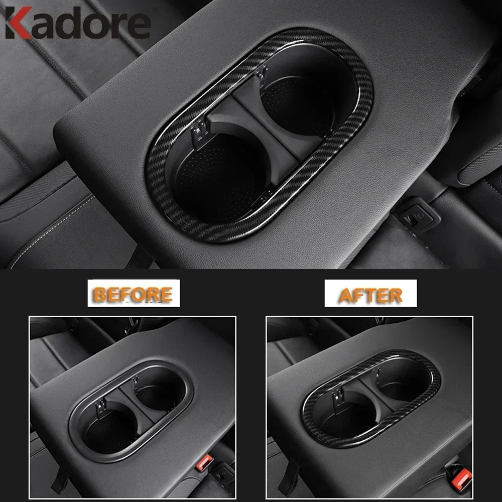 Rear Water Cup Holder Panel Cover Trim Auto Interior Accessories For Volkswagen T-Roc TROC 2017 2018 2019 2020 2021 2022
