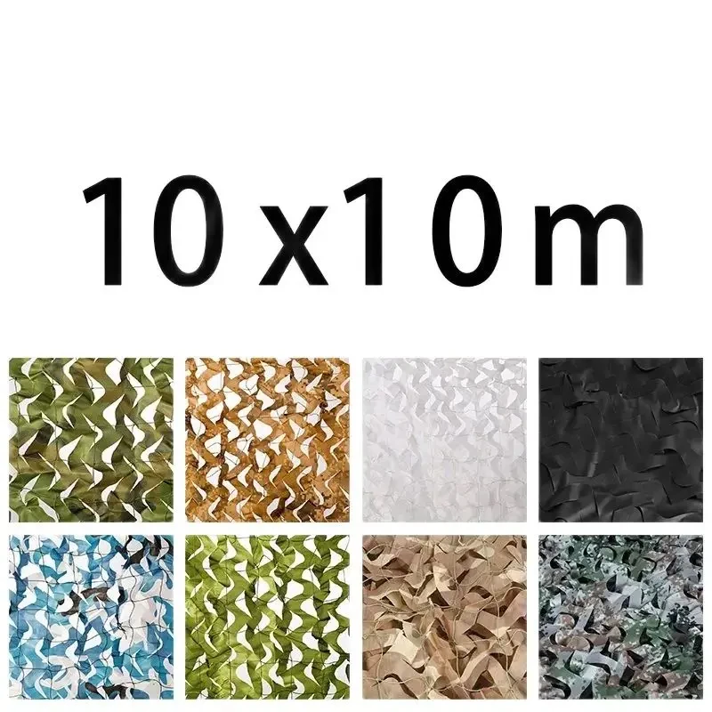 

10x10M Reinforced Camouflage Nets Desert White for Garden Shading Mesh Hiding Outdoor Awning Cover 10*10 10x10