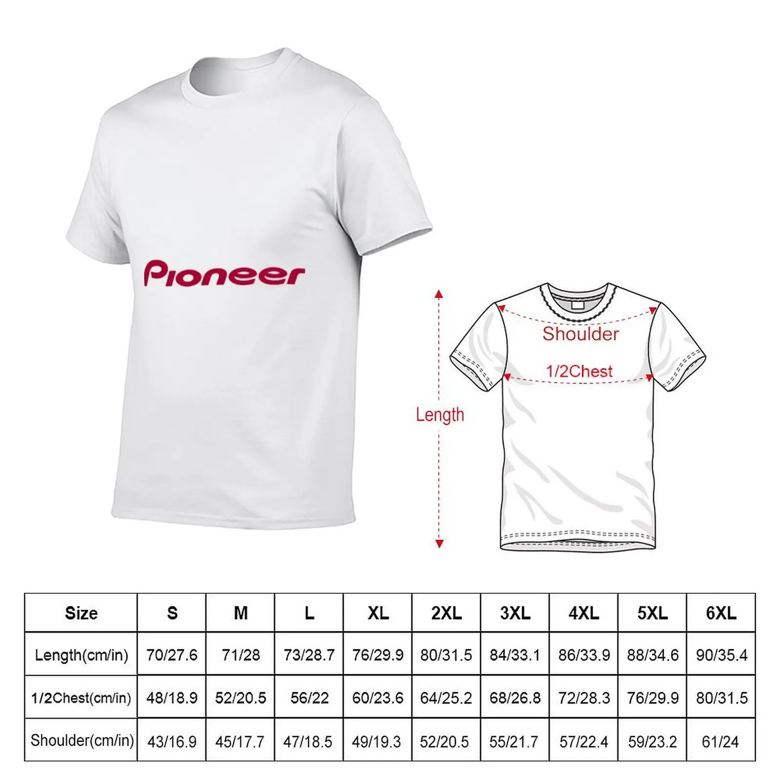 Pioneer Logo Merchandise T-Shirt printed t shirts for man men t shirt cotton 100% T-Shirt