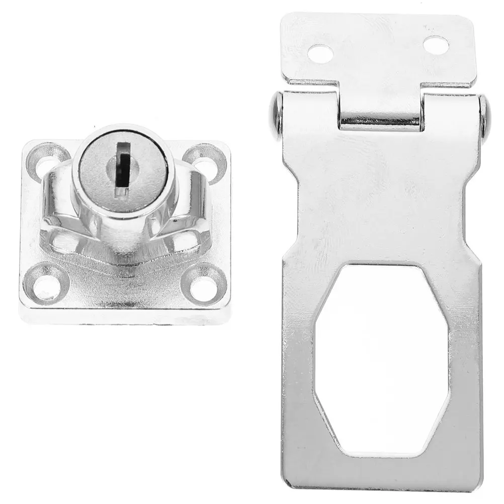 

Keyed Hasp Locks Stainless Steel Cabinet Lock Heavy Duty Anti Theft Safety Lock for Office Desk Cupboard Doors