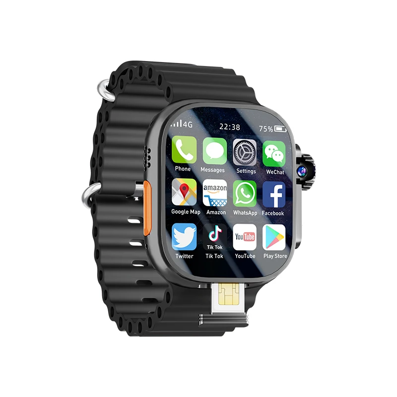 DW99 DW100 S10 الإصدار الخلوي ساعة ذكية 4G بطاقة SIM 180 °   Rotaty Camera Play Store 256GB App تنزيل Amoled Smartwatch GPS