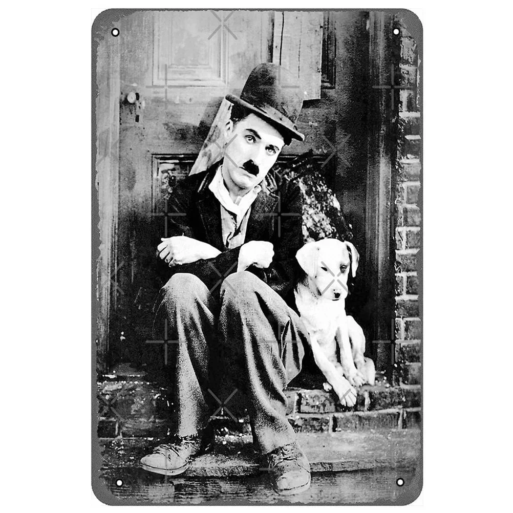 Chaplin Morden Time Tin Signs Vintage Plaque Metal Plate Retro Wall Art Posters for Home Cafe Bars Pubs Iron Painting Decoration