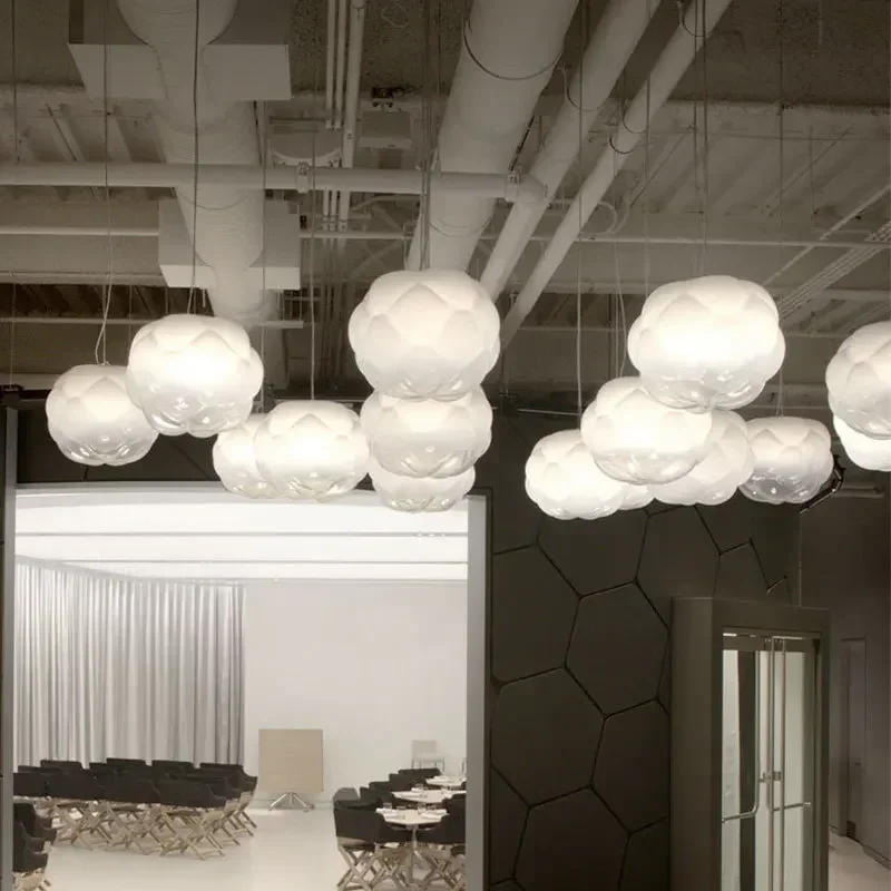 Sunny Cloud Pendant Lamp Modern Minimalist Bubble Glass Chanderlier White Cotton Ball Glass Pendant Light Loft White Bud