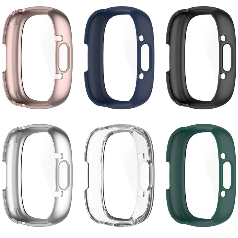 Para versa4/sense2 smartwatch pc pele à prova de choque relógio capa lavável pára-choques