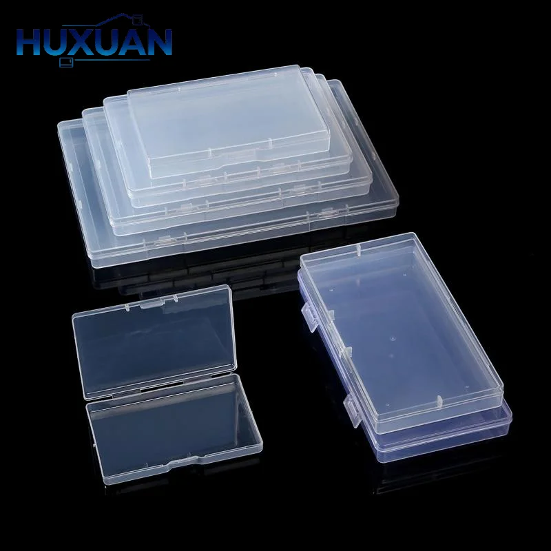 1Pcs Transparent Rectangular Plastic Box, Dustproof Storage Case, Sturdy Jewelry Nail Art Rhinestones Container