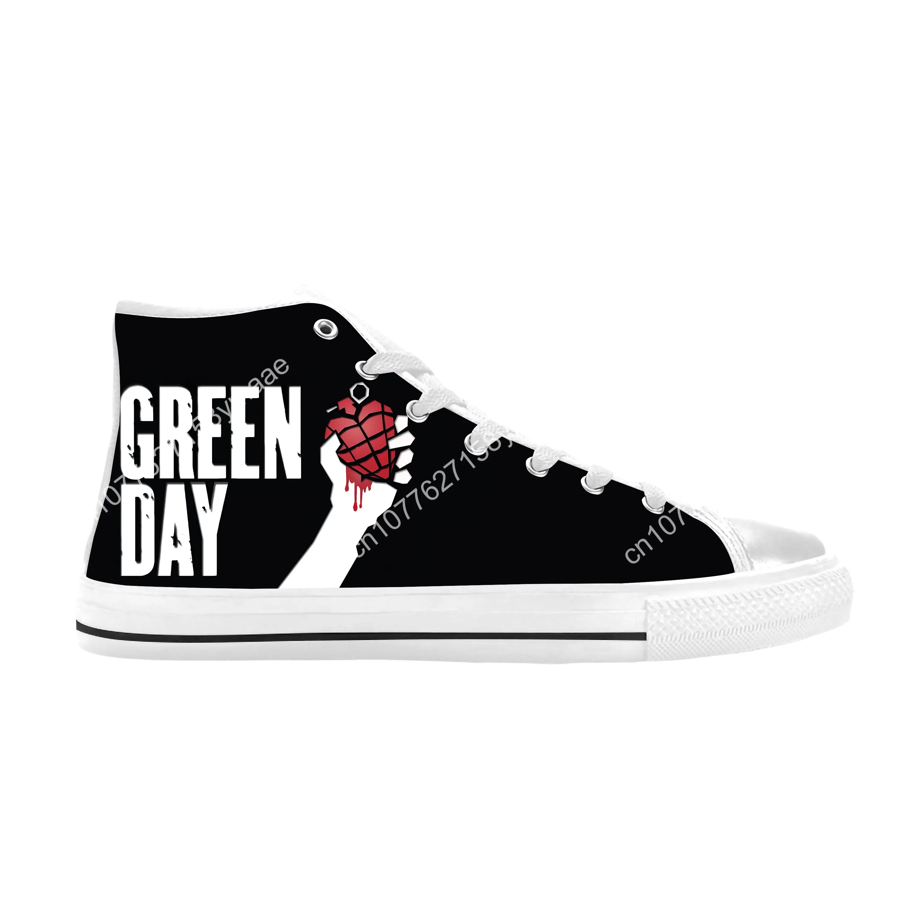 Days Punk Rock Band Music Singer Cool Funny Green Casual Cloth Shoes High Top Comfortable Breathable 3D Print Men Women Sneakers
