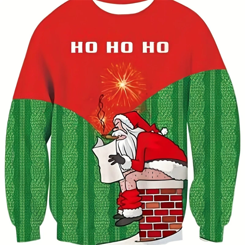 

Funny Santa Claus Pattern Sweatshirts Fashion Spring Autumn Long Sleeve Men Women 3D Printed Pullovers Casual Streetwear Hoodies