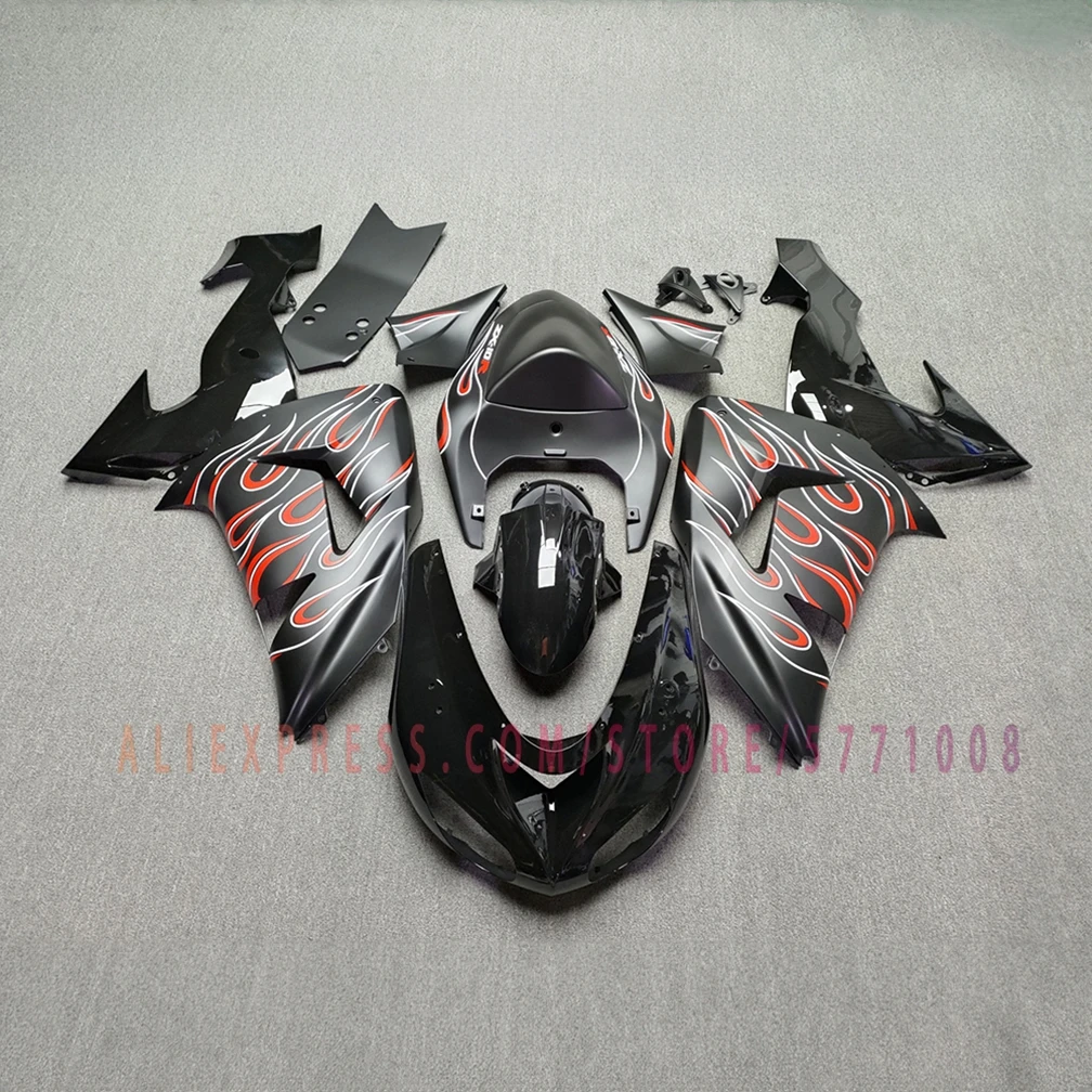 For Kawasaki 2006 2007 ZX10R Red Flame ABS Fairing Body Panels Kit 06 07 ZX 10R Accessories Injection Motorcycle Fairings