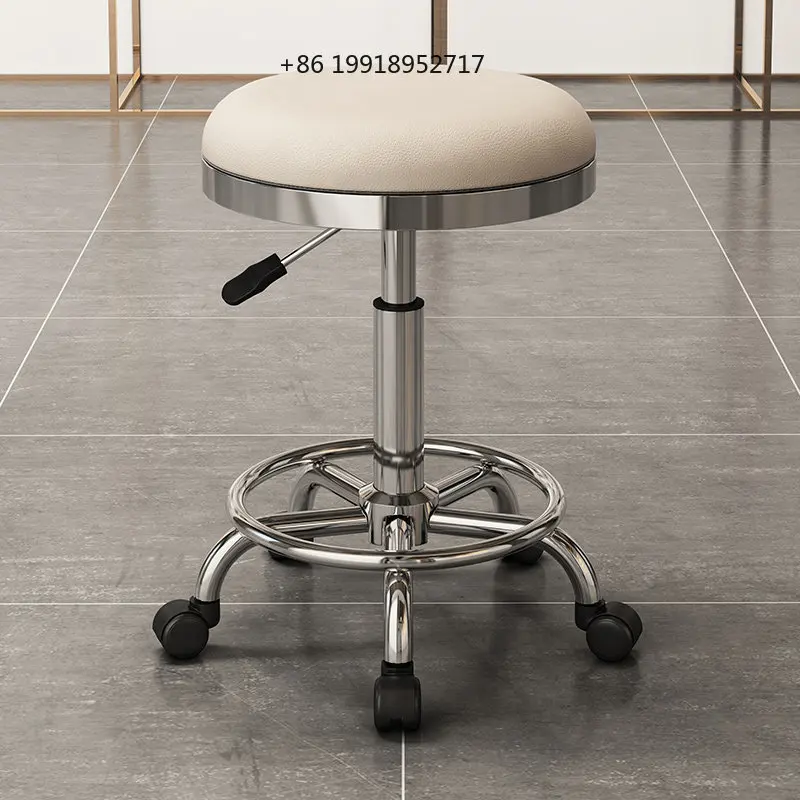 Height-adjustable Round Stools with Swivel Casters Barber's Stool Makeup Stool Hair Salon/Nail Salon Beauty Salon Stool JJ293