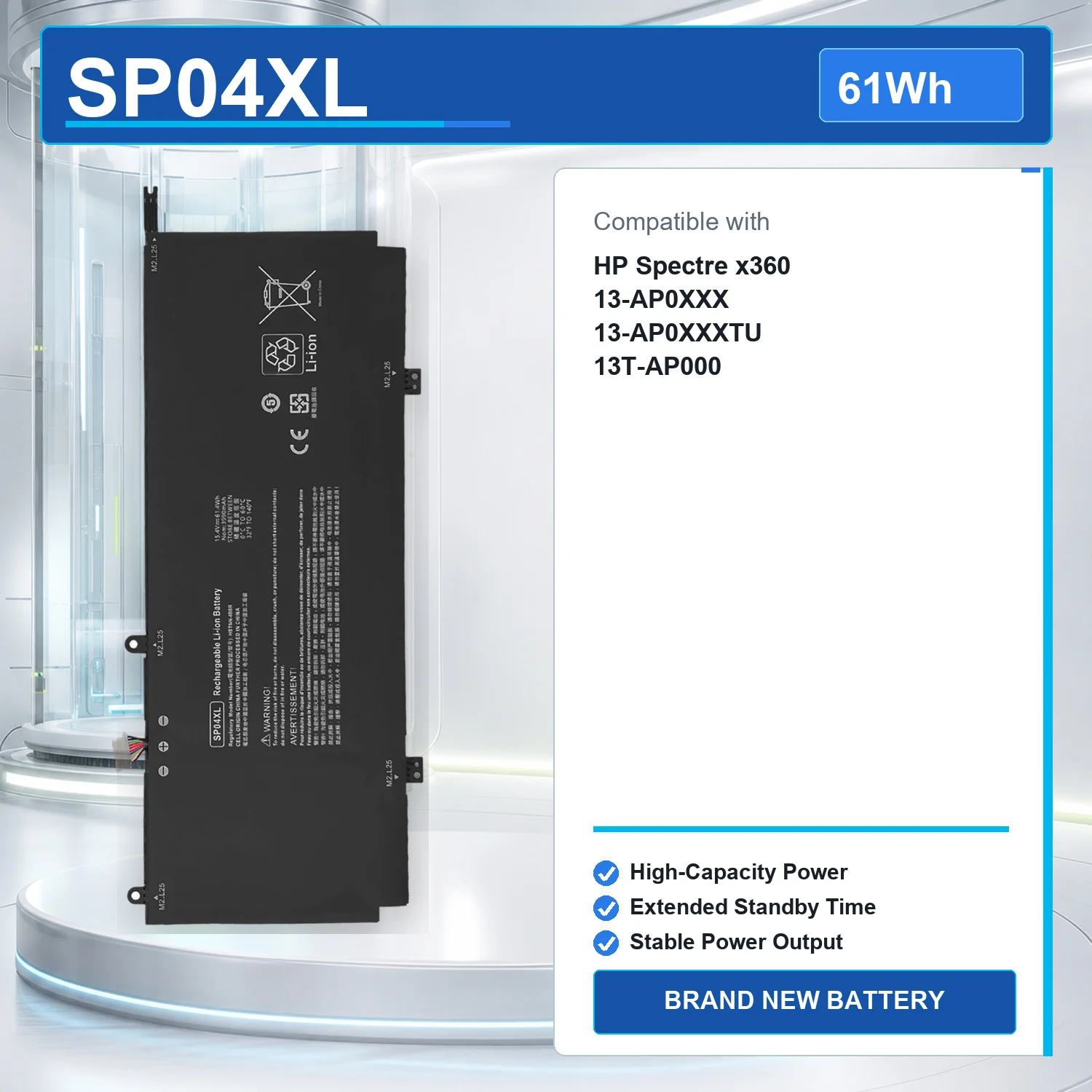 SP04XL 61Wh 15.4V Laptop Battery For HP Spectre X360 13-AP 13-AP0XXX 13T-AP000 Series L28764-005