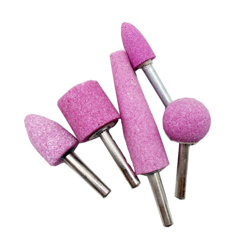 Lame d'affûtage en métal SATC, pierre d'oxyde d'aluminium rose, tête de meulage, point monté, outil de ponçage pour ongles, converasive, OEM