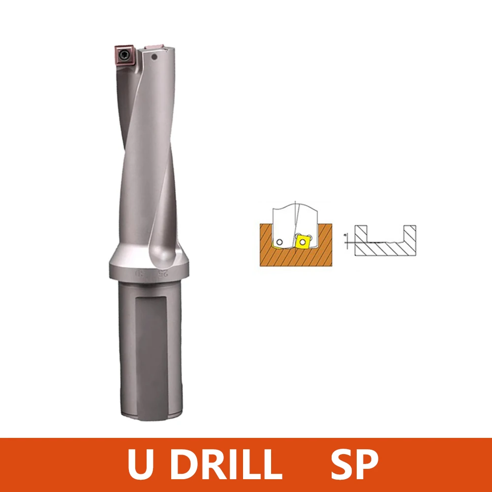 LIHAOPING SP Series Metal Drill Bits 15mm-40mm Depth 2D 3D 4D Indexable U Drill Machinery Lathe CNC Water Carbide Inserts SPMG