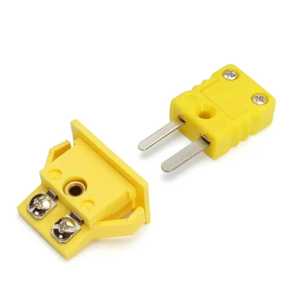 

K-Type Panel Mount Thermocouple Mini Plug Connector, Male and Female, Yellow 2sets SMPW adapter