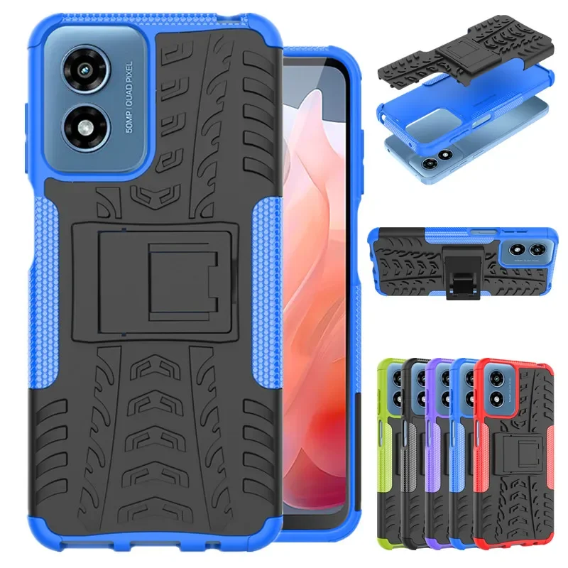 Hybrid Heavy Duty Armor Case for Motorola Moto G Play 2024 G Power 5G 2023 Stylus 2022 Pure Rugged Layer Stand Kickstand Cover