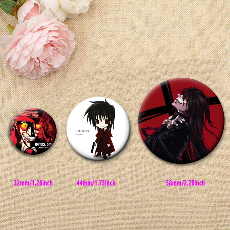 أنيمي Hellsing Alucard البروفيسور دبابيس دبابيس الأزياء والمجوهرات والاكسسوارات شارة الكرتون لتزيين حقيبة الظهر #4