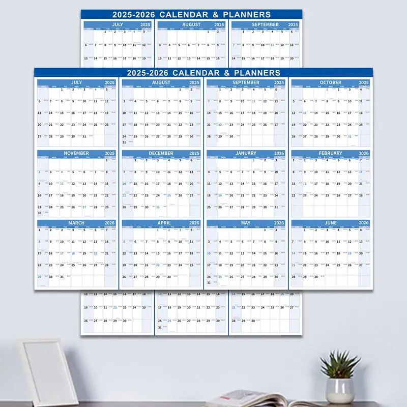 Calendario da parete cancellabile a secco Calendario reversibile cancellabile a secco Calendario laminato 12 mesi Pianificatore annuale annuale per soggiorno camera da letto