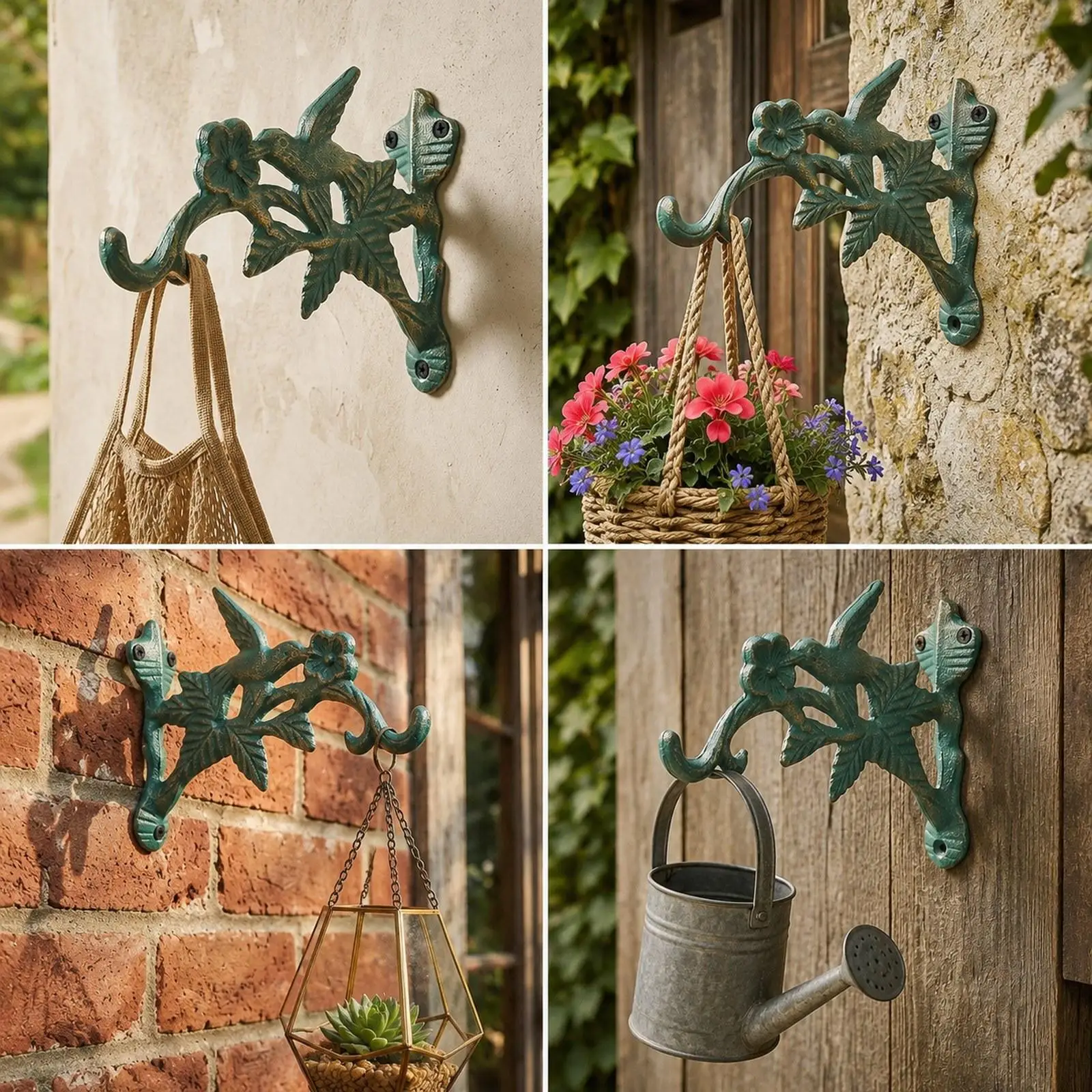 Hanging Plant Bracket Wall Planter Hook Decorative Elegant Metal Bird Feeder Hook for Post Arm Patio Fence Flower Pot Outdoor