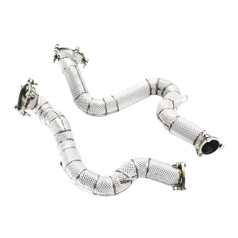 

Section High flow Pipes Exhaust Pipes branch downpipe Exhaust Pipe with For RS6 4.0T 2013-2018