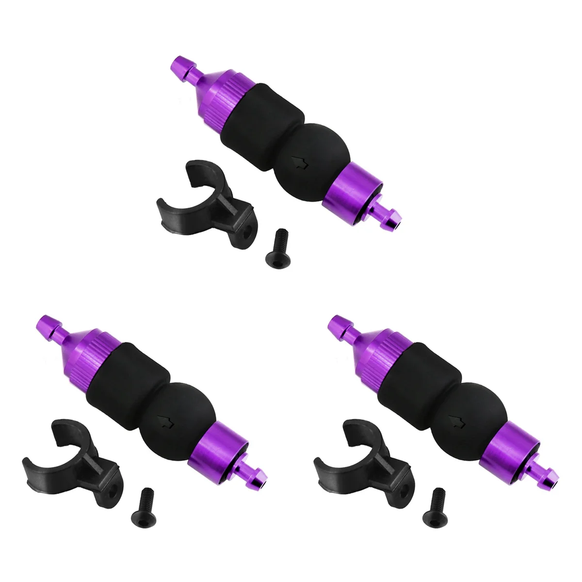 YSUN-3X Filtr Paliwa Części Silnika Nitro Części Zamienne do Zbiornika Paliwa Do Modelu Samochodu RC 1/8 1/10 HSP Kyosho Redcat Himoto HPI, Fioletowy