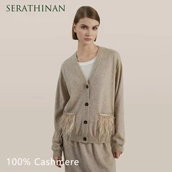 BC757 High quality luxury women's design sense high neck 100% cashmere cardigan sweater