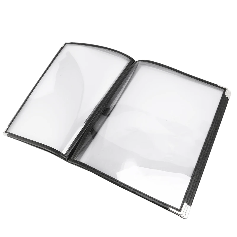 

10X Transparent Restaurant Menu Covers For A4 Size Book Style Cafe Bar 6 Pages 12 View