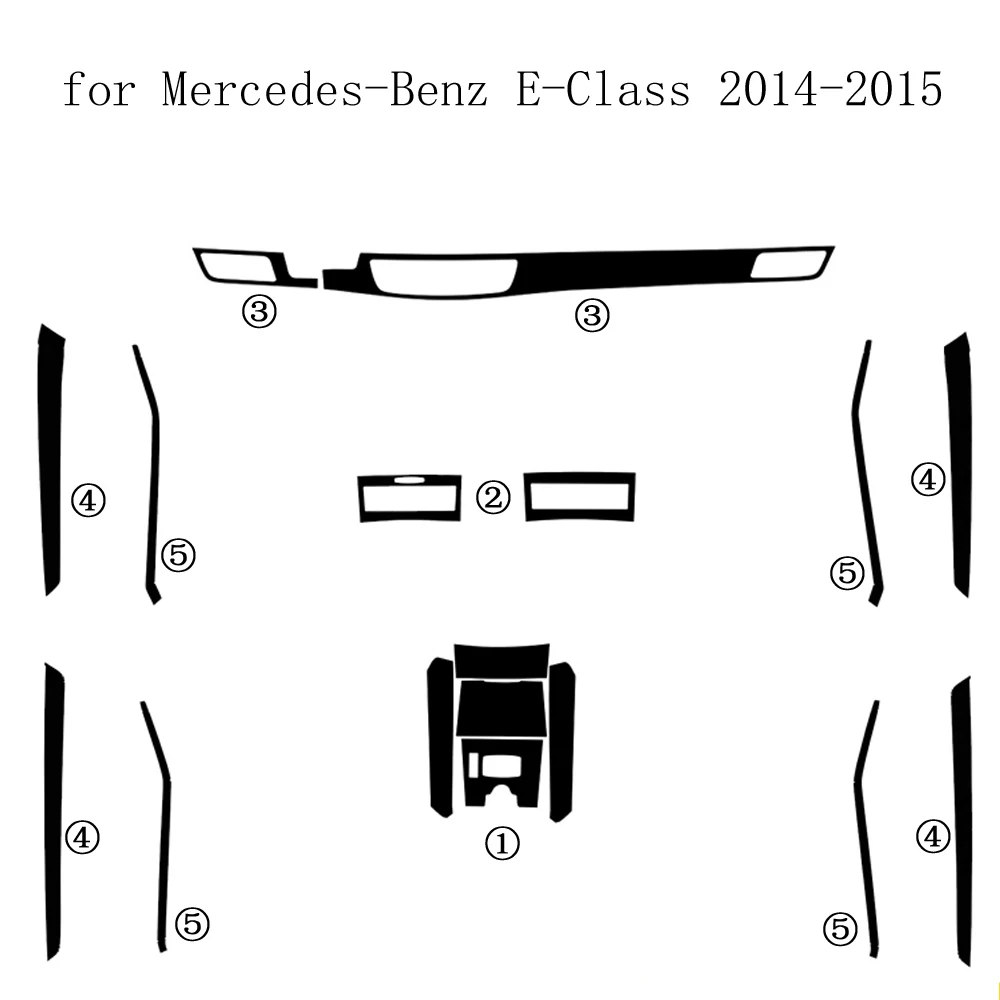 Carbon Fiber For Mercedes E Class W212 2014-2015 Film Interior Stickers Center Console Gear Dashboard Air Door Handle Lift Panel