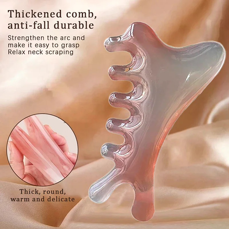 1Pcs Body Meridian Massage Comb Resin Five Wide Tooth Comb Acupuncture Therapy Blood Circulation Anti-static Smooth Hair Comb