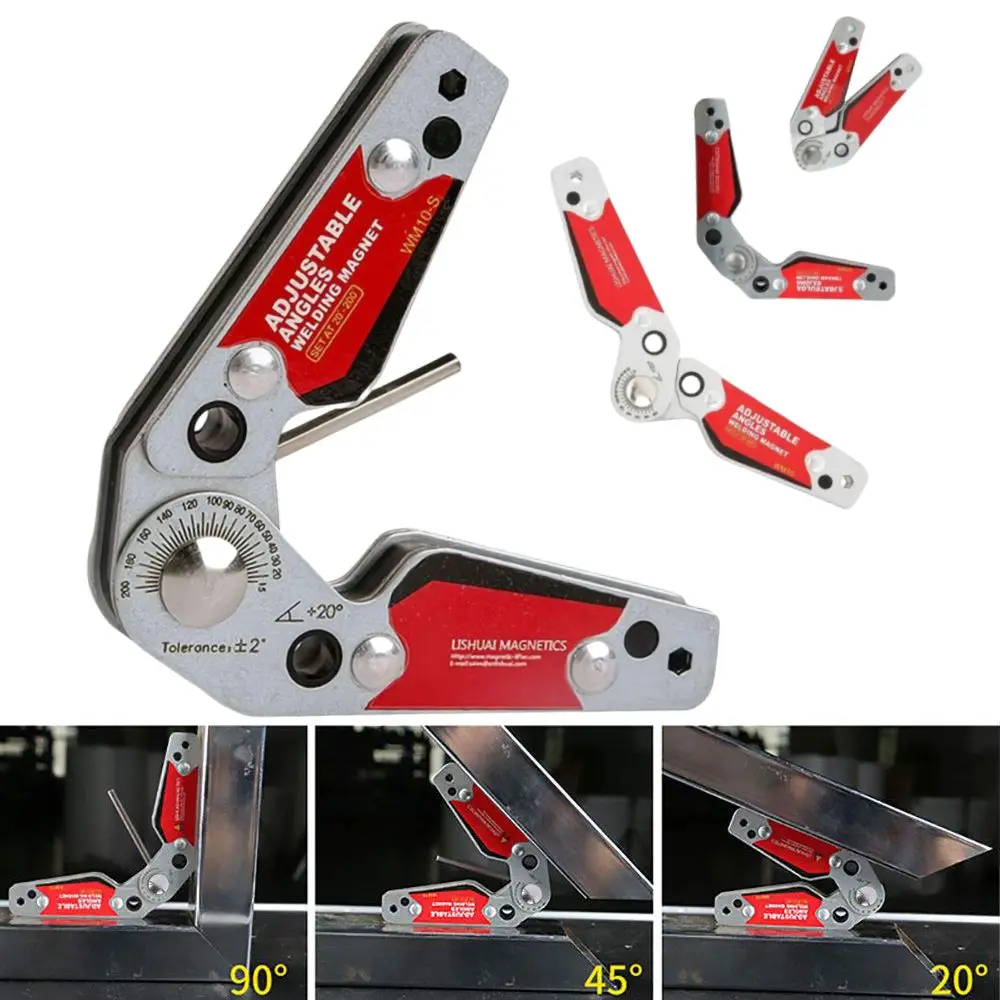 

Сварочный магнит с регулируемым углом 20 ° –200 ° Двусторонний магнитный сварочный держатель, шестигранный ключ в комплекте, удерживающая сила 77 фунтов