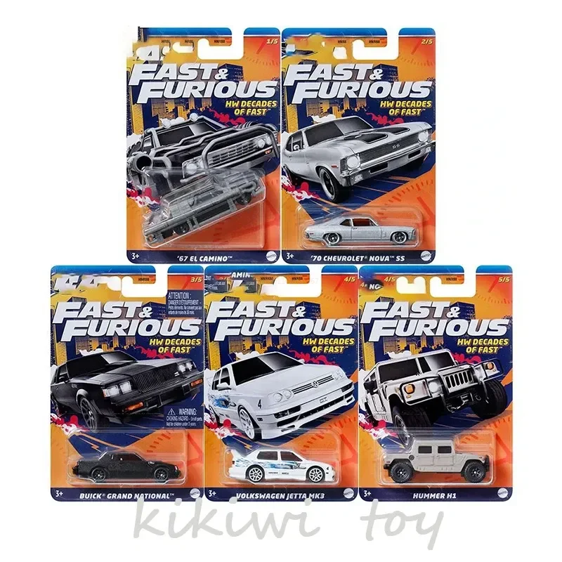 2024 1/64 Car Fast & Furious Hw Decades Of Fast Boys Toy Diecast Hummer Volkswagen Jetta Mk3 Buick Grand National Camino Toy