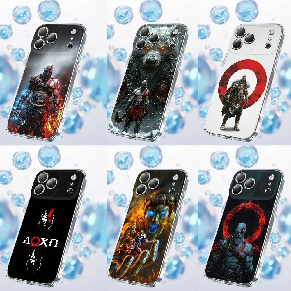 

Game G-God of W-War Kratos Phone Case For iPhone 17,16,15,14,13,12,11 Plus,Pro,Max,Plus,E,SE4,Air,Mini Transparent