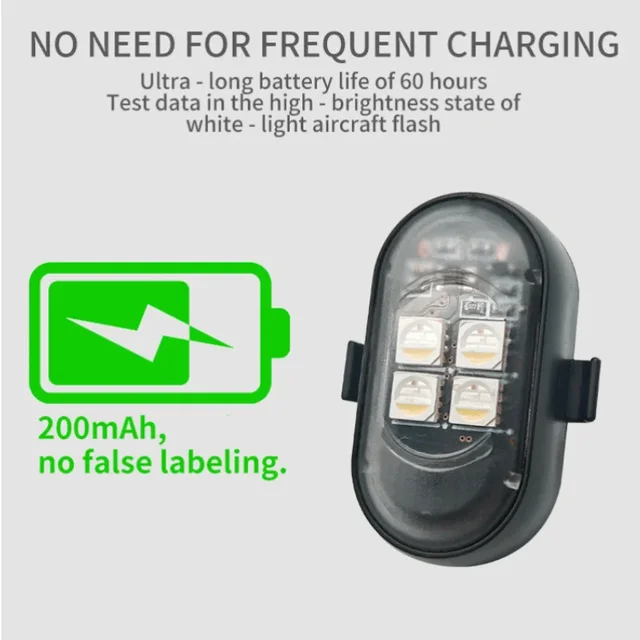 4/6PCS RGB Led Car Strobe Lights Motorcycle Wireless Light Aircraft Airplane Helicopter Warning Lights LED Flash with USB Charge 4