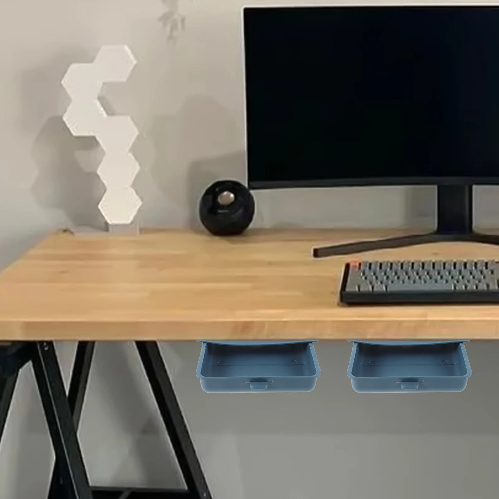 

Plastic Under Desk Storage Box Office Organizers Pen Pencil Holder Stationery Tools Socks Storage for Home