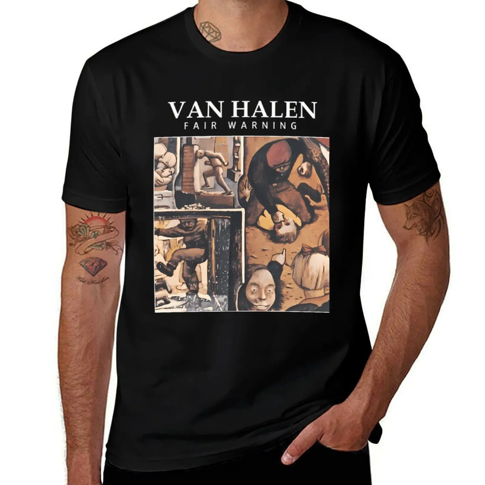 

Van Halen 06 Bk T-Shirt Minimalist Plain Crew Neck T-Shirt