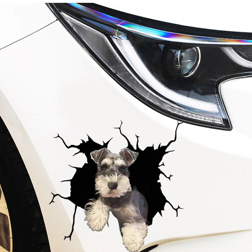 4PCS Car Stickers Dog Window Clings Car Crack Decals Pet Stickers 3D Toilet Wall Truck Door Glass Stickers Decoration