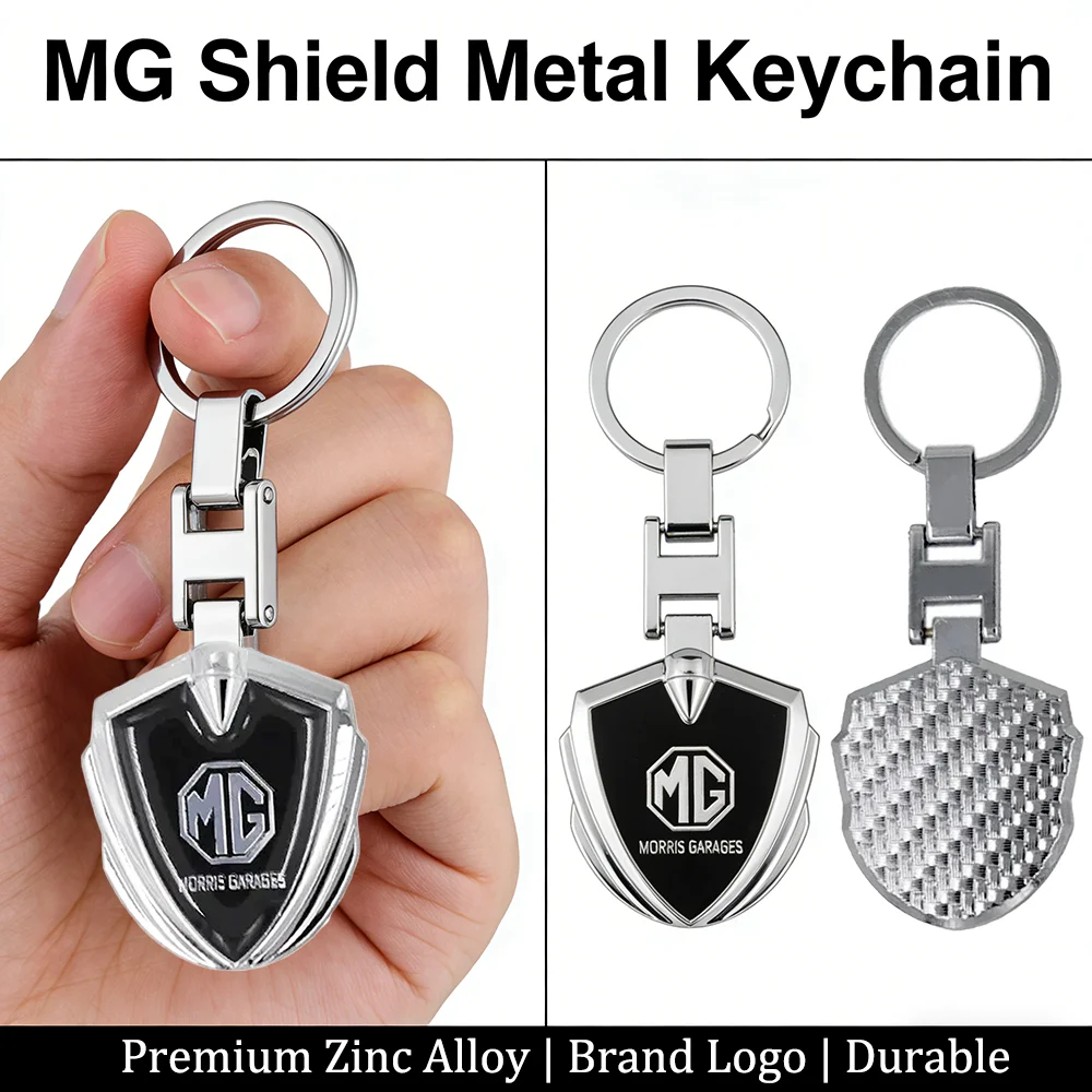 MG Shield Metal Keychain Key Ring Pendant for Morris Garages MG3 MG5 MG6 MG7 ZS HS GT Auto Styling Accessories