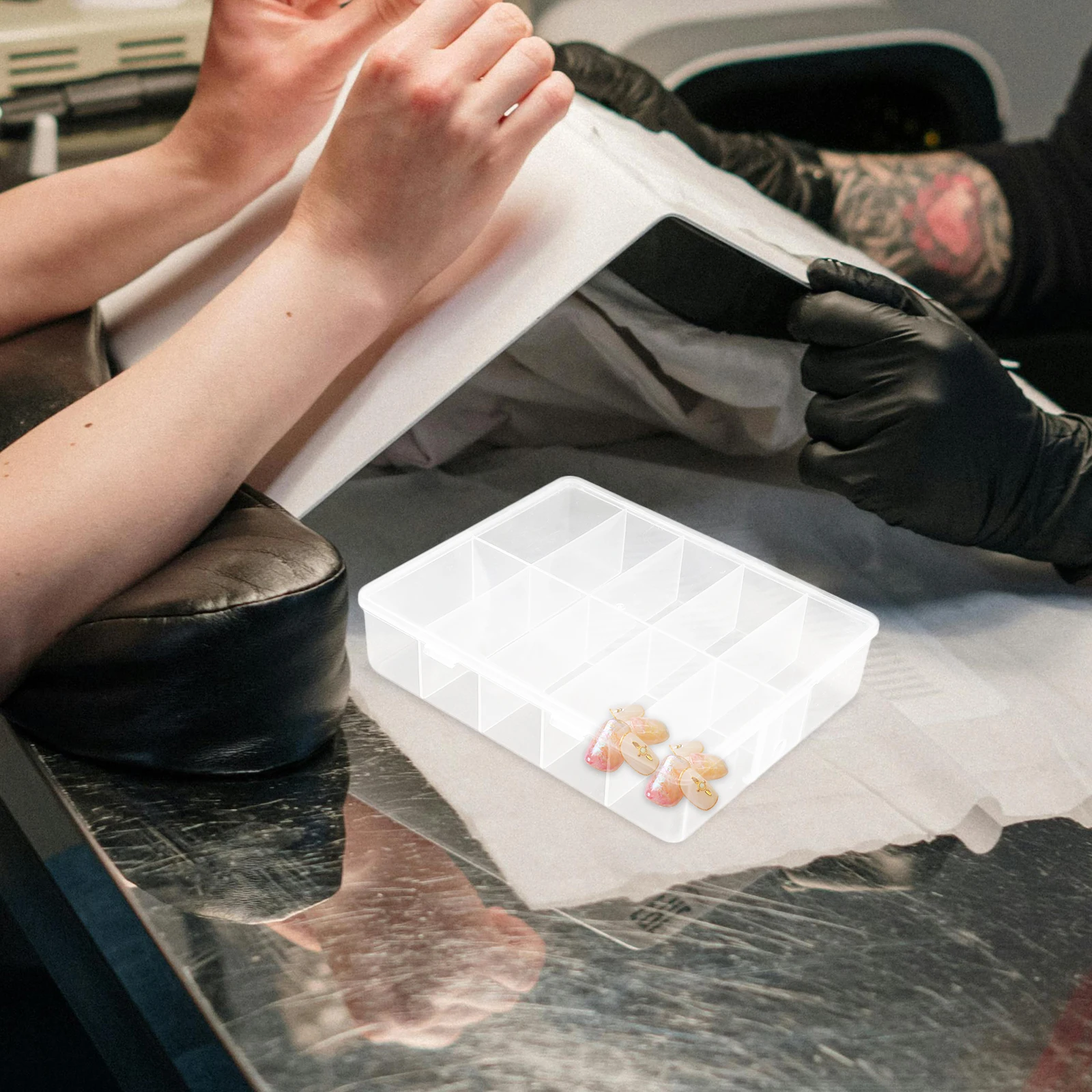 

3 Pcs Art Storage ganizer Box Box Transparent False Nails ganizer Durable Acrylic Container Manicure Tool Holder