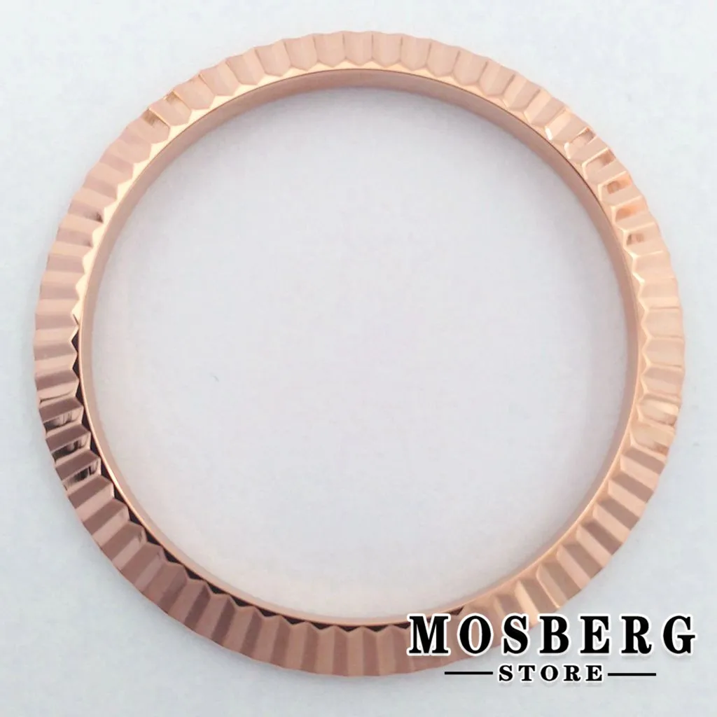 Silver Fluted Bezel Stainless Steel Fit 36mm 39mm Watch Case Ring Replacement Repair Parts High Quality