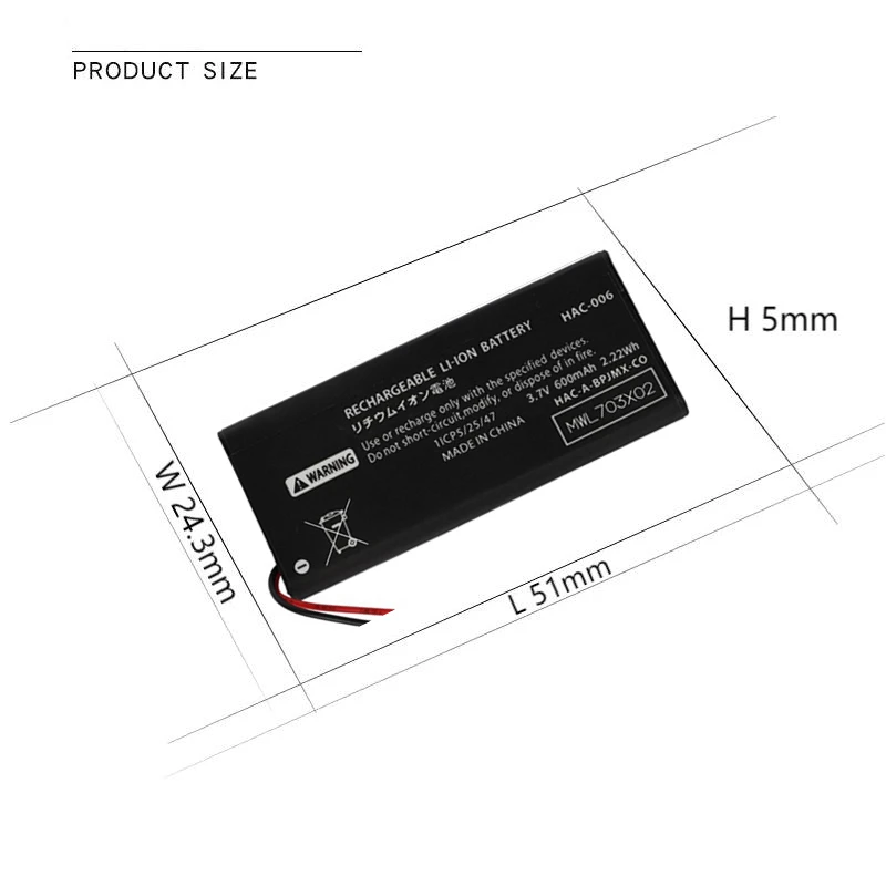 600mah HAC-006 Hac 006 Battery For Nintendo HAC-BPJPA-C0 HAC-015 016 HAC-A-JCR-C0 Switch Ns Joy-Con Joycon Controller Bateria