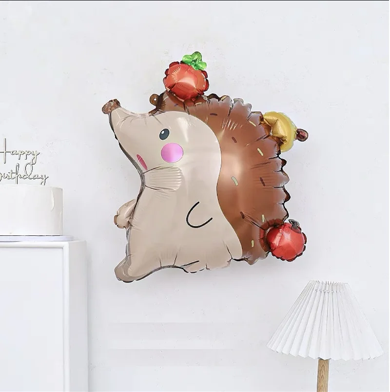 Cute Fruit Hedgehog Balloon for Children, Birthday Party Decoration, Aluminum Film